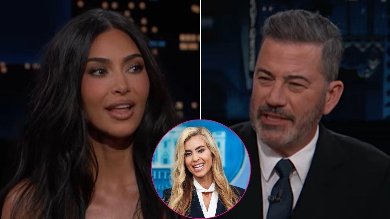 Kim Kardashian Can't Help But Laugh as Jimmy Kimmel Jokes She's 'More a Lawyer' Than Fired White House Press Secretary Katie Zacharia