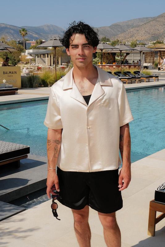 joe jonas attends the balmain brunch pool party to unveil the special summer collaboration during the oneonly aesthesis grand opening party on  june  in athens greece credit getty images for oneonly