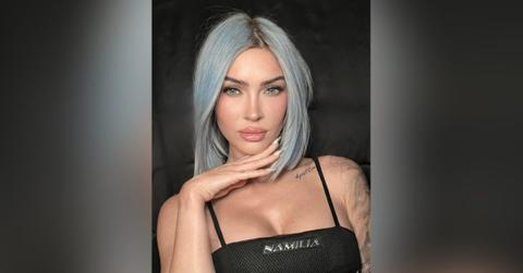 megan fox debuts short icy blue haircut boxed dye photos