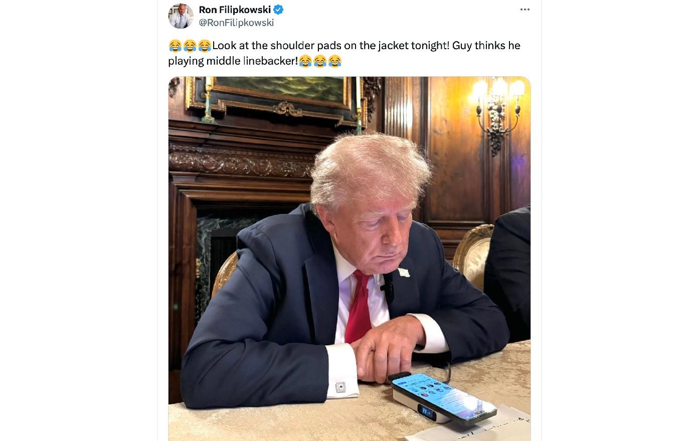 ron filipkowski tweets donald trump shoulder pads