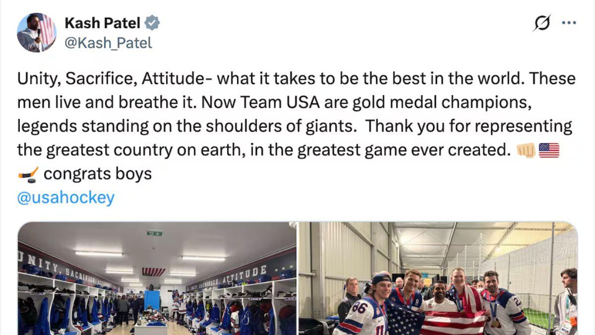 Image of FBI Director Kash Patel made partying with gold medalists official business.