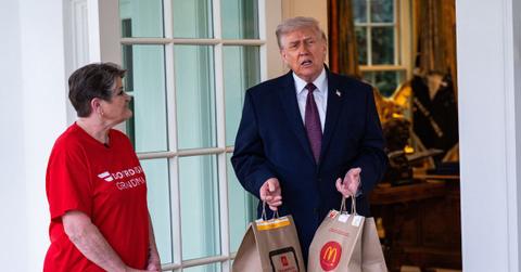 Composite photo of Donald Trump and Sharon Simmons.