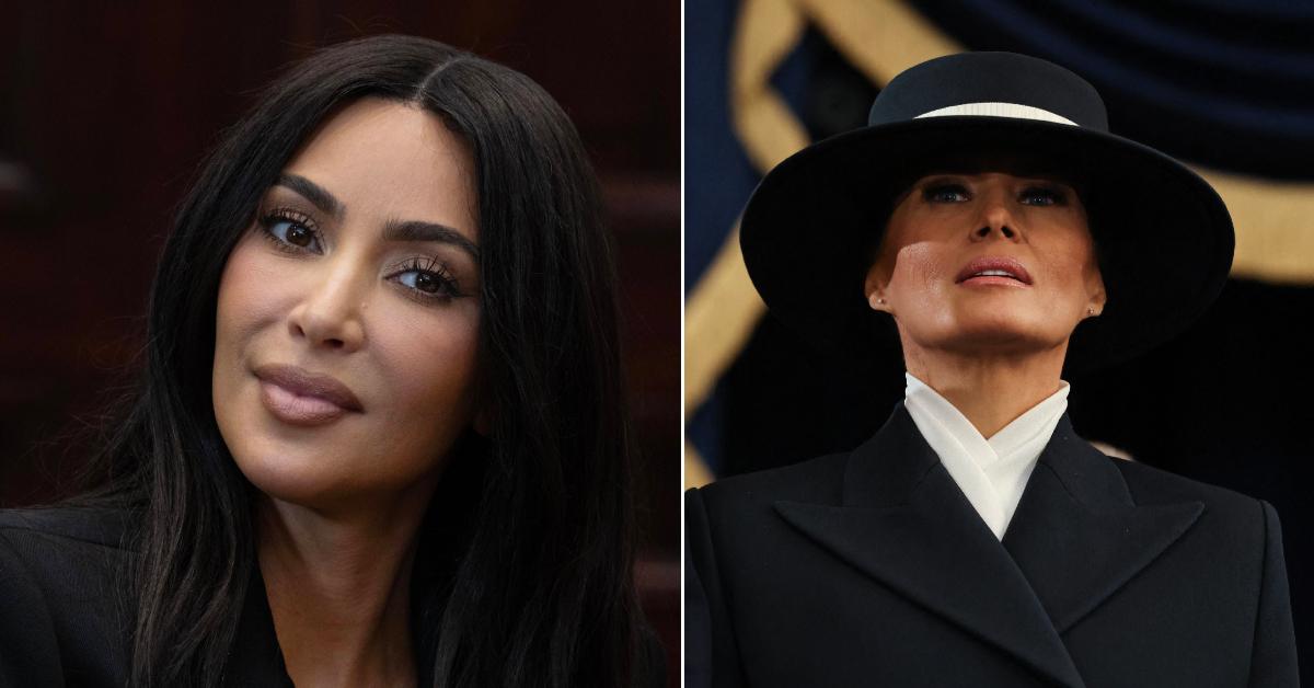 Photo of Kim Kardashian; picture of Melania Trump.