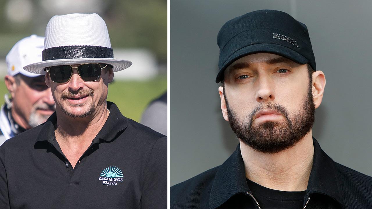 Image of Eminem defended his collab with Kid Rock, despite their political differences.