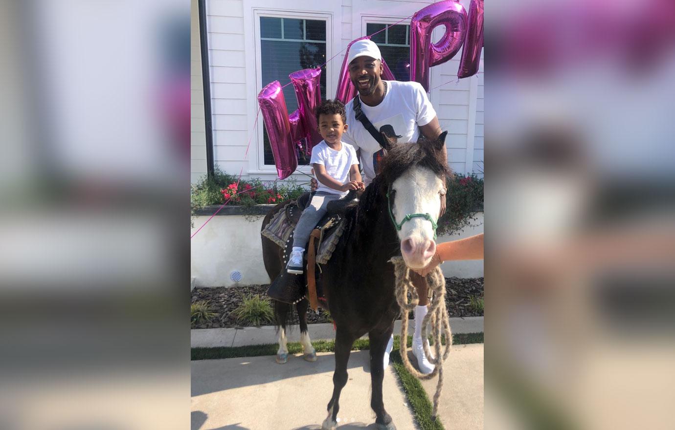 Tristan Thompson Poses With Son Prince