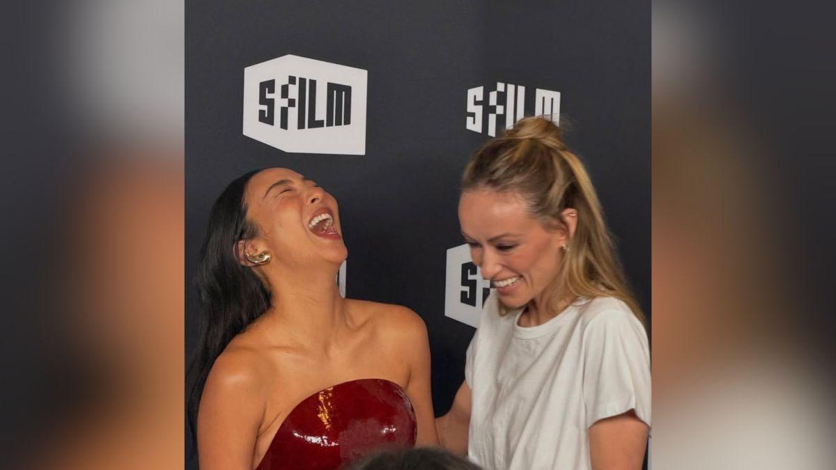 Image of Olivia Wilde was all smiles on her press tour.