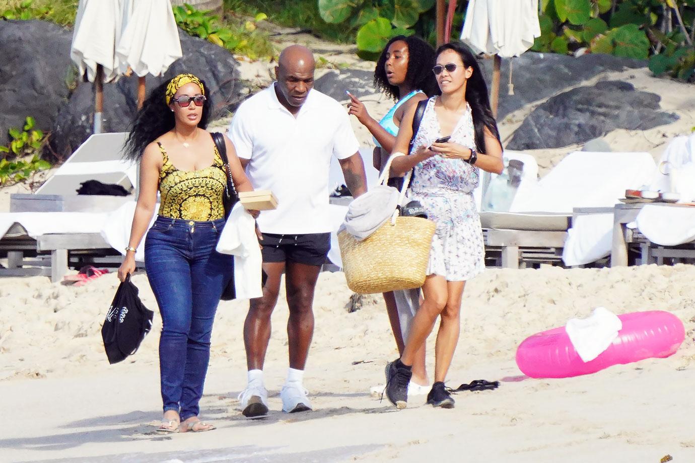 mike tyson enjoys family vacation st barts photos