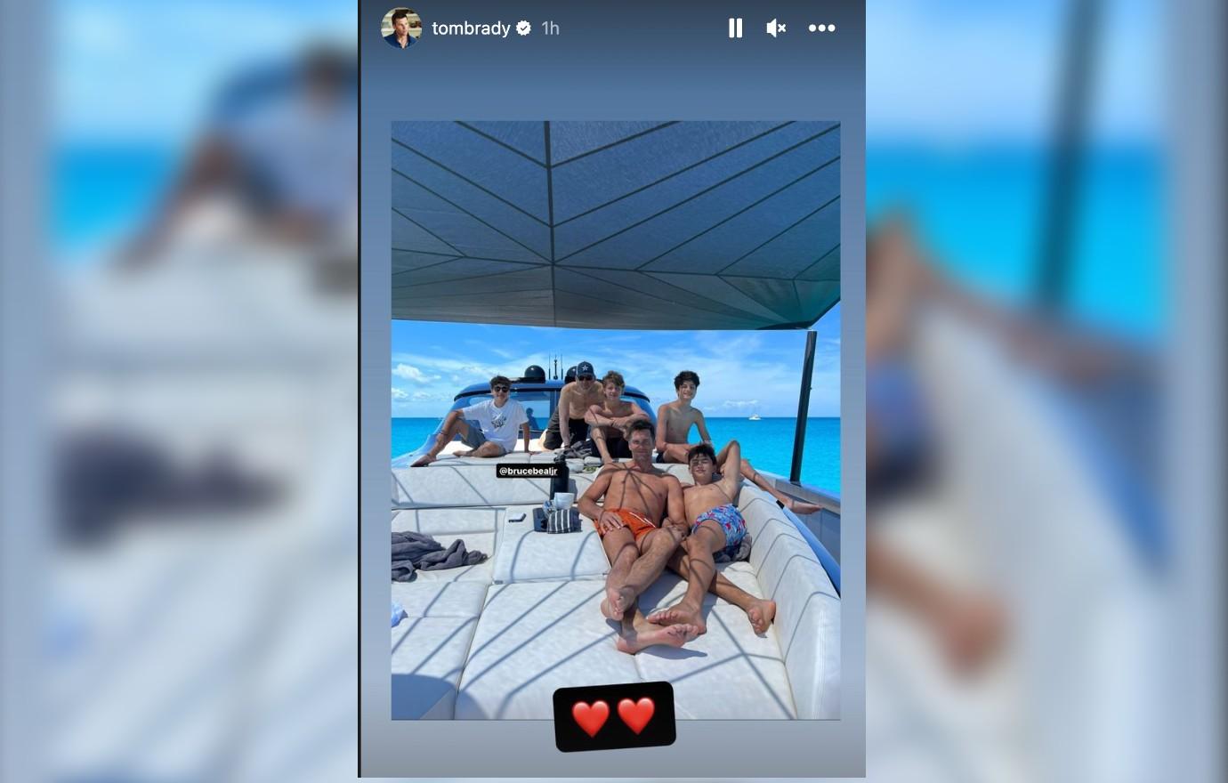 Tom Brady Shows Off Chiseled Body During 'Beach Day' With Kids