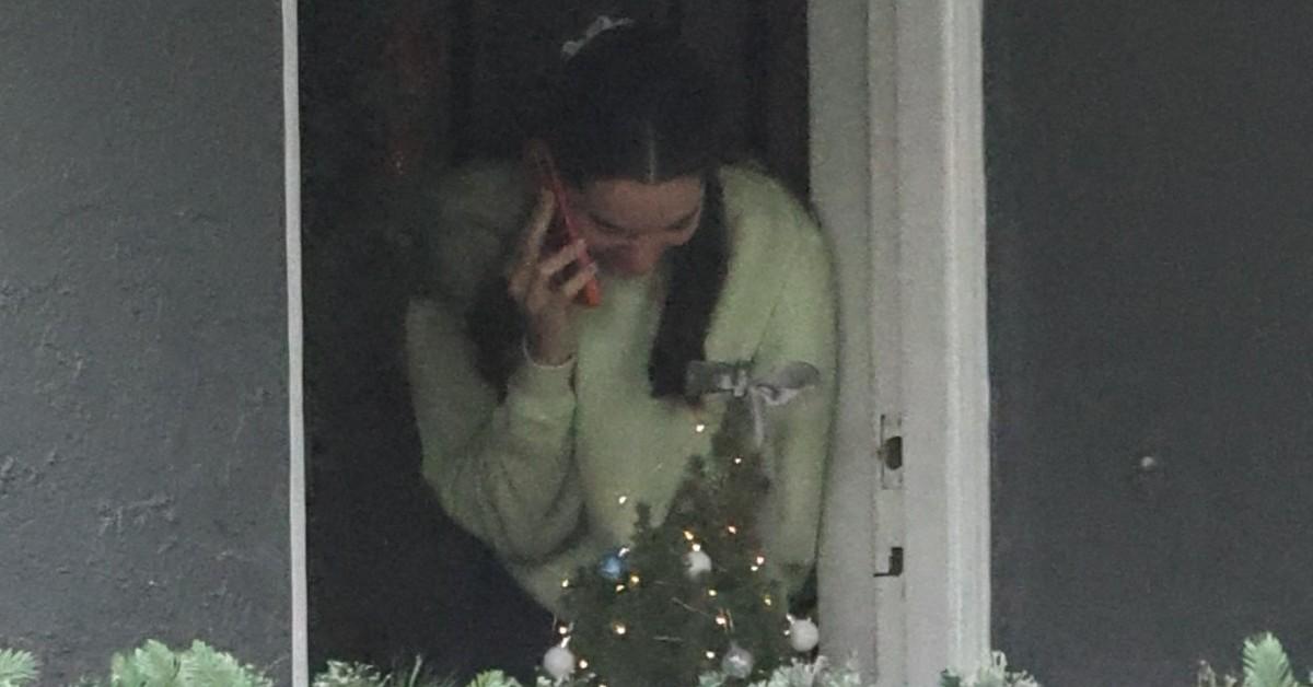 ally lewber seen taking a call after james kennedy arrest