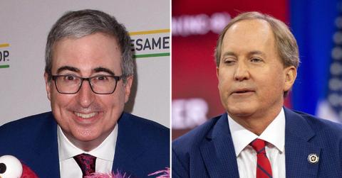 Photo of John Oliver and Ken Paxton.