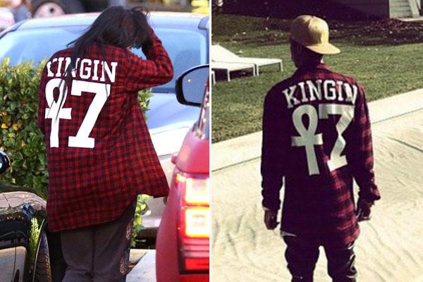 Kylie jenner wearing tyga shirt