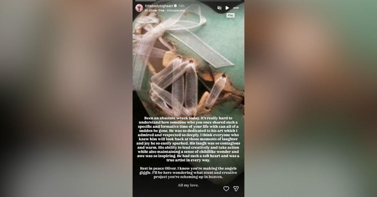 image of Melanie Martinez paid tribute to her former boyfriend Oliver Tree after his death at age 32, sharing an emotional message on Instagram.