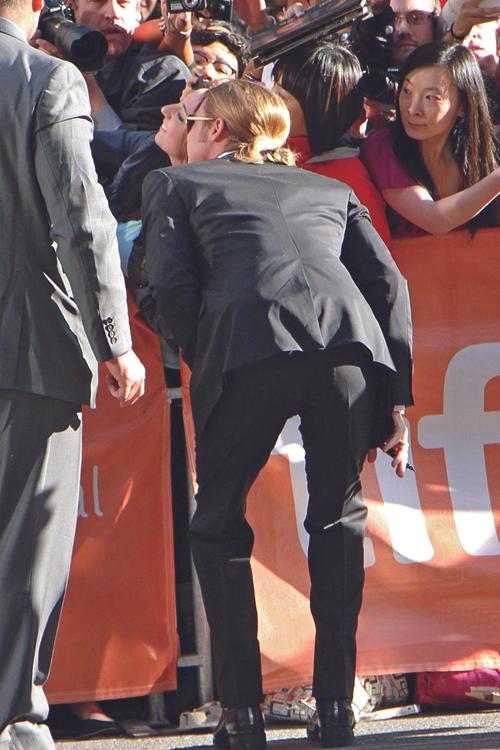 Brad Pitt arrives at the &#8217;12 Years a Slave premiere&#8217; in Toronto for the Toronto International Film Festival