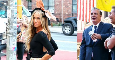 sarah jessica parker chris noth mr big on set satc and just like that