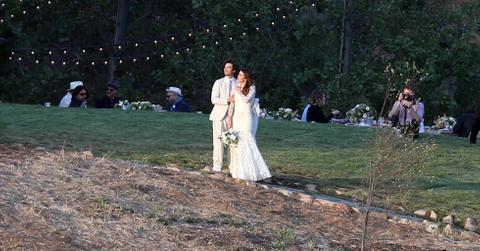 EXCLUSIVE: **PREMIUM RATES APPLY** Nikki reed and Ian somerhalder get married at a romantic sunset ceremony in the Santa Monica mountains.