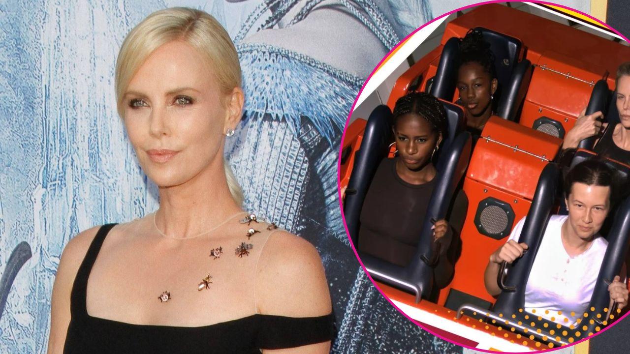 image of Charlize Theron, her kids.