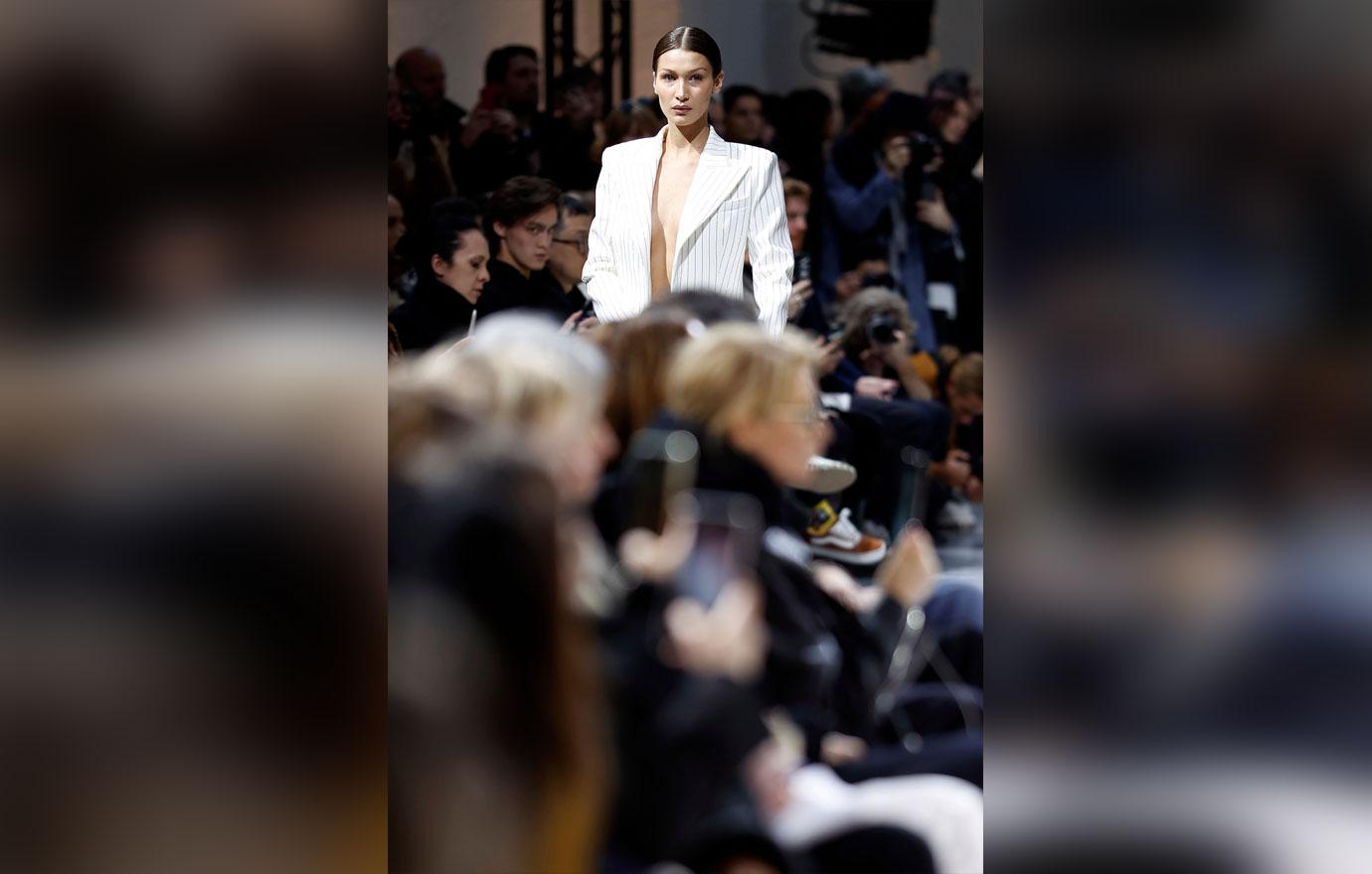 Bella Hadid Goes Braless For Paris Fashion Week Show