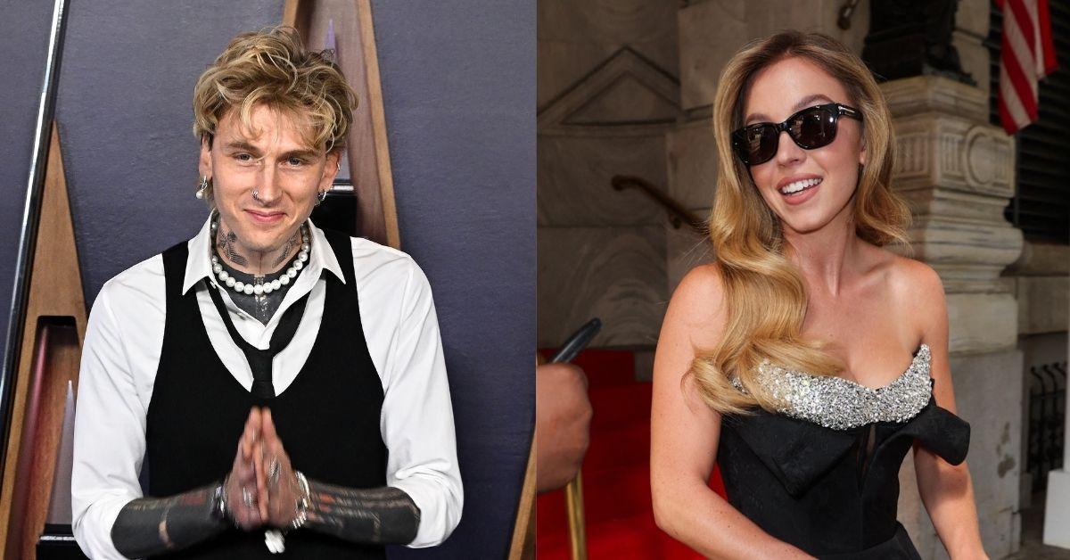 Composite photos of Machine Gun Kelly and Sydney Sweeney