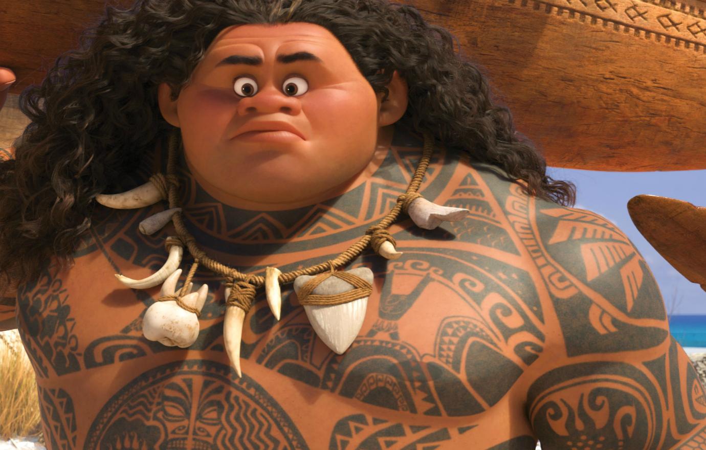 A still of the Rock's character from the Moana film.