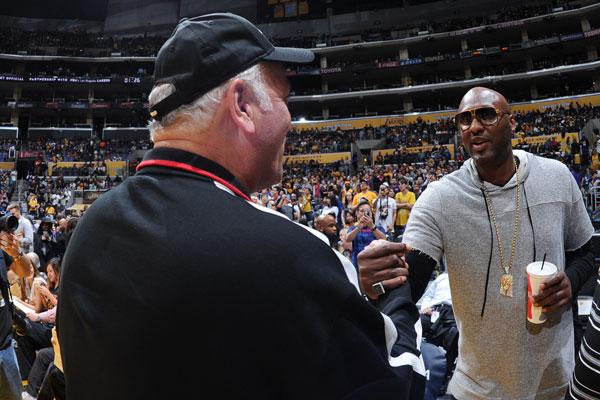 Lamar odom courtside lakers