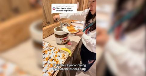 Image of giant Nutella dispenser.