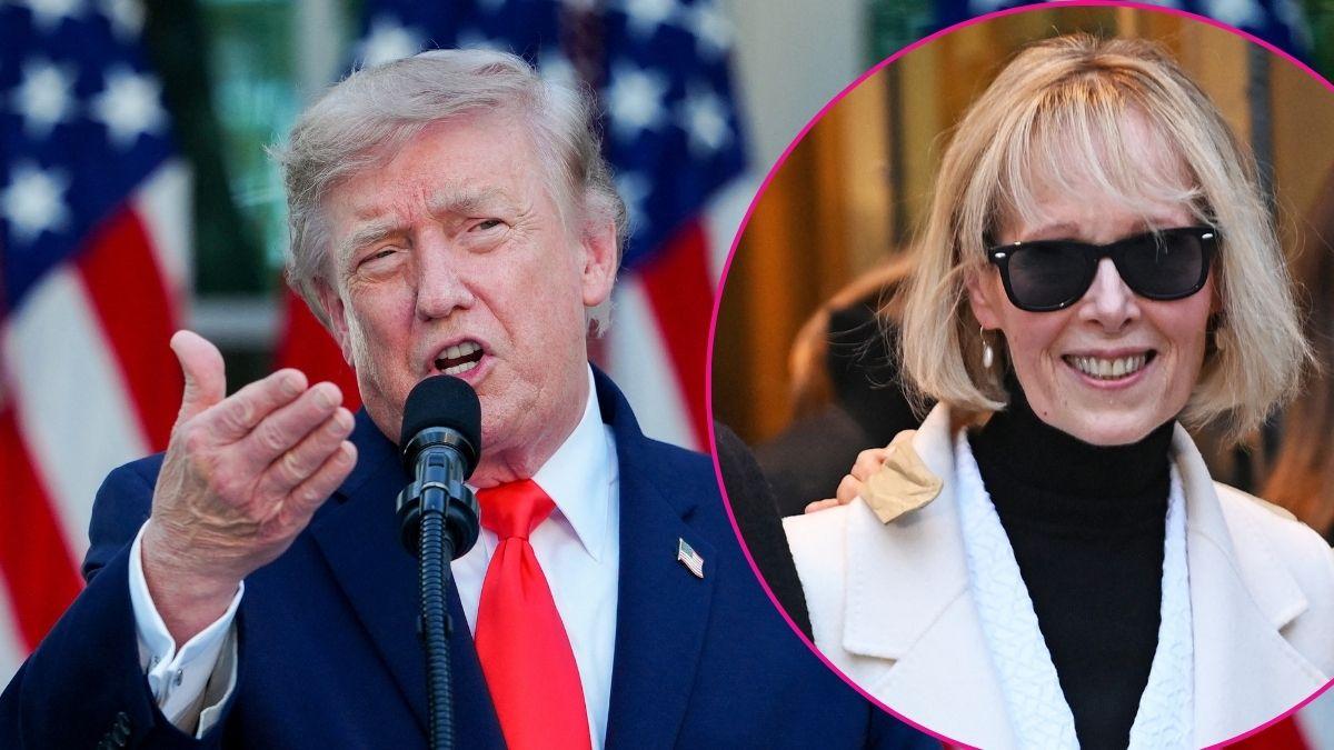 Composite photo of Donald Trump and E. Jean Carroll.