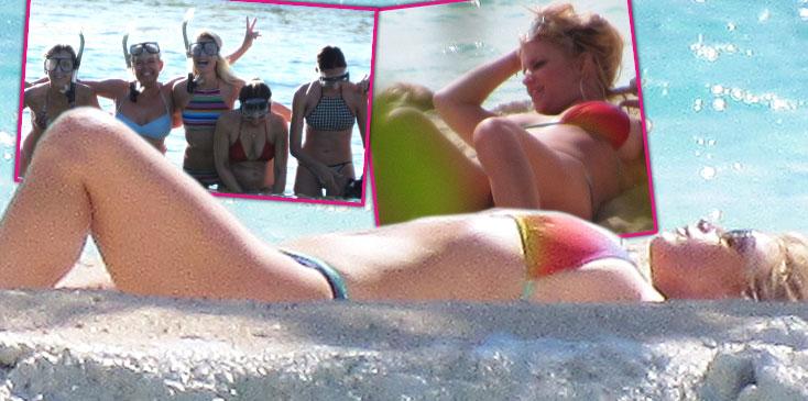 Let It All Hang Out Jessica Simpson BUSTS Out Of Her Tiny Bikini