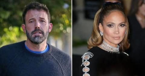 Photo of Ben Affleck and picture of Jennifer Lopez.