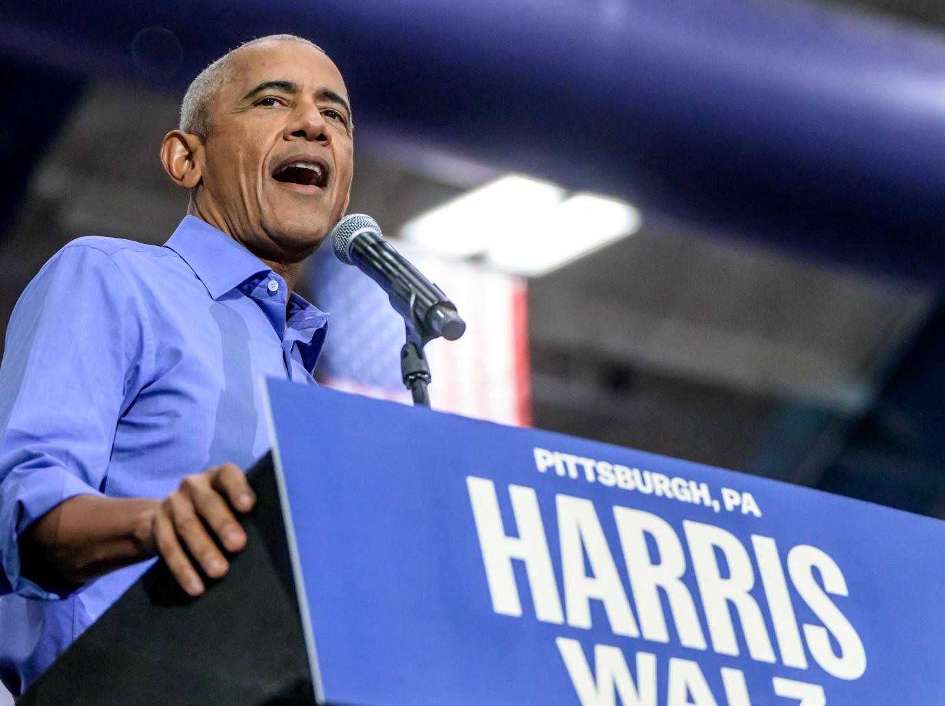 barack obama jokes heckler donald trump changed wears diaper