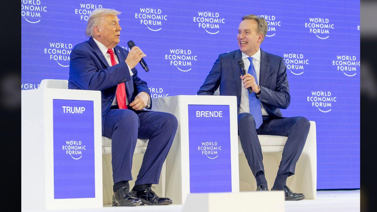 Photo of People poked fun at Donald Trump's 'cankles' being visible during the World Economic Forum.