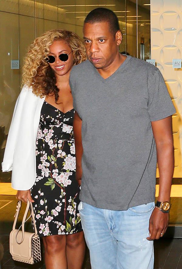 Beyonce and Jay Z depart their office in Midtown Manhattan in NYC