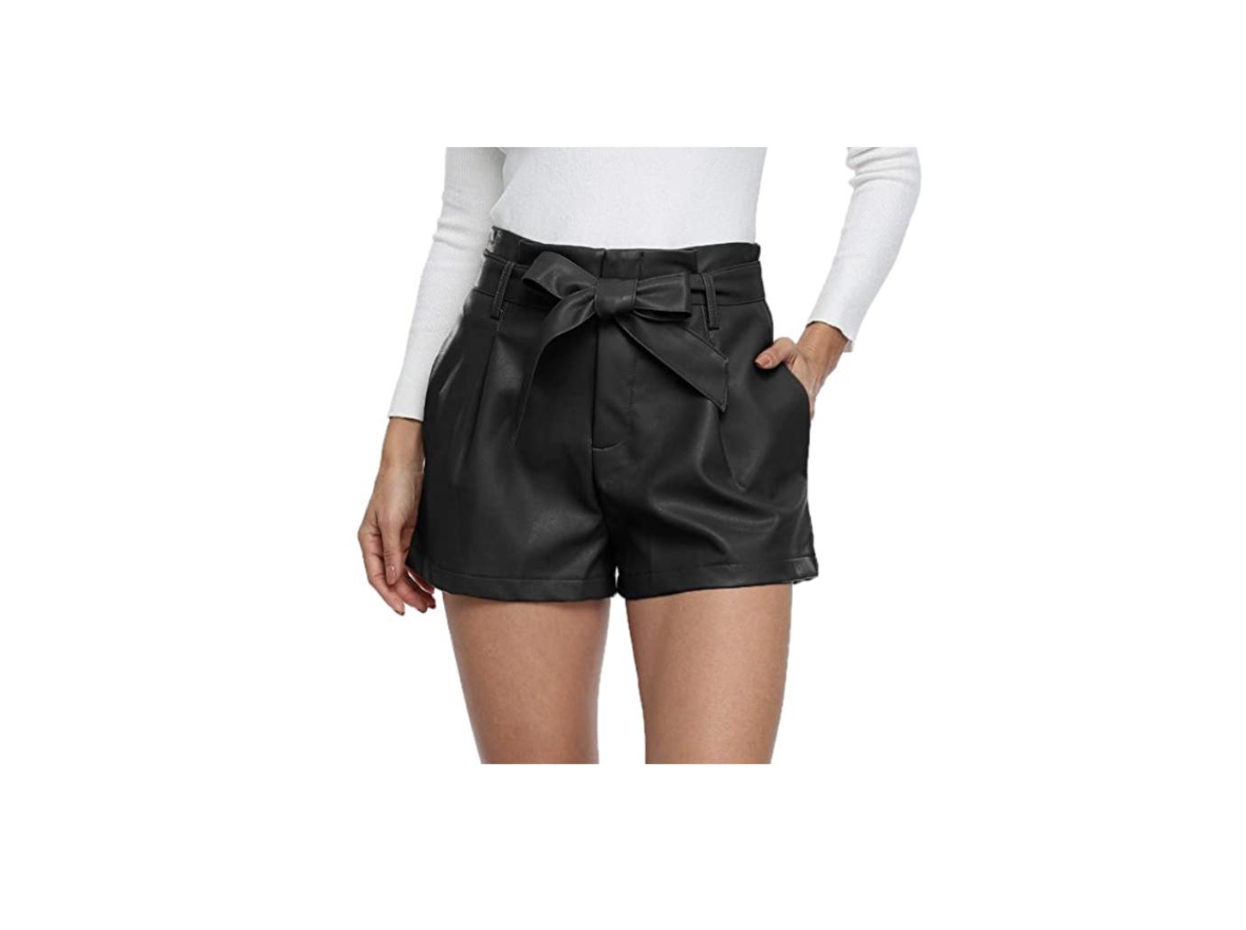 larsa pippen curvy black leather shorts corset white fox