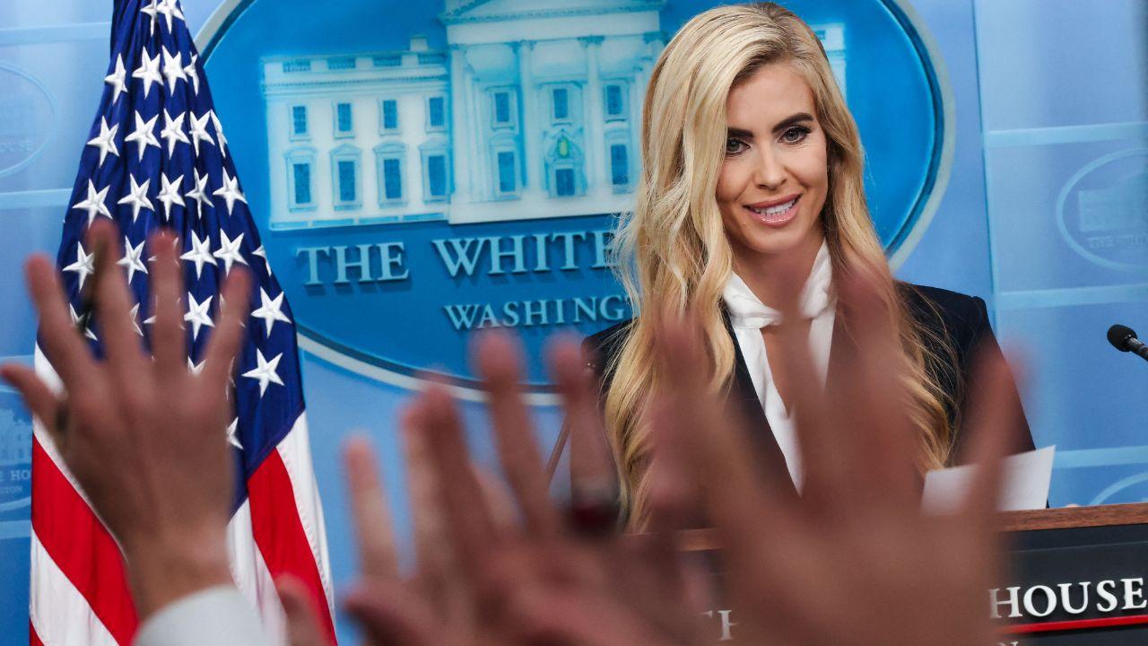 Photo of Katie Zacharia appeared to have a rough first day behind the podium as White House press secretary.