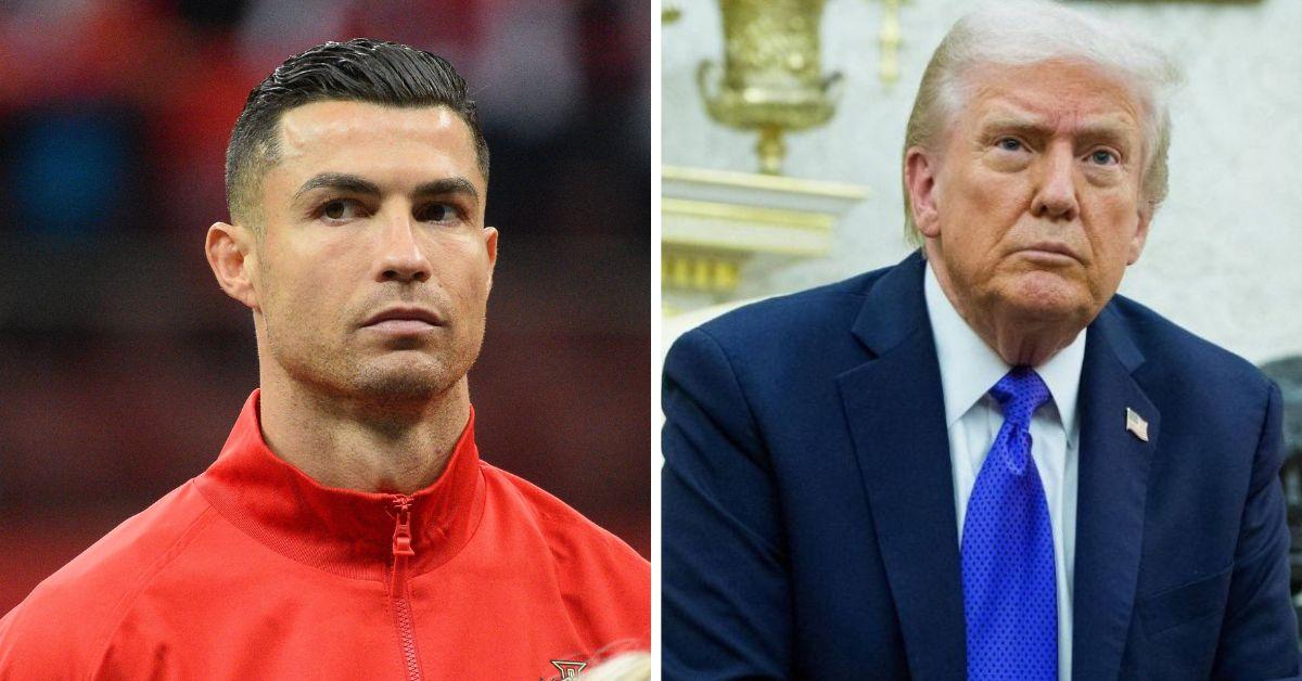 split photo of Cristiano Ronaldo and donald trump