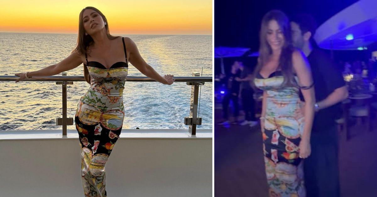 Photo of Sofia Vergara and a picture of the actress with Douglas Chabbott.