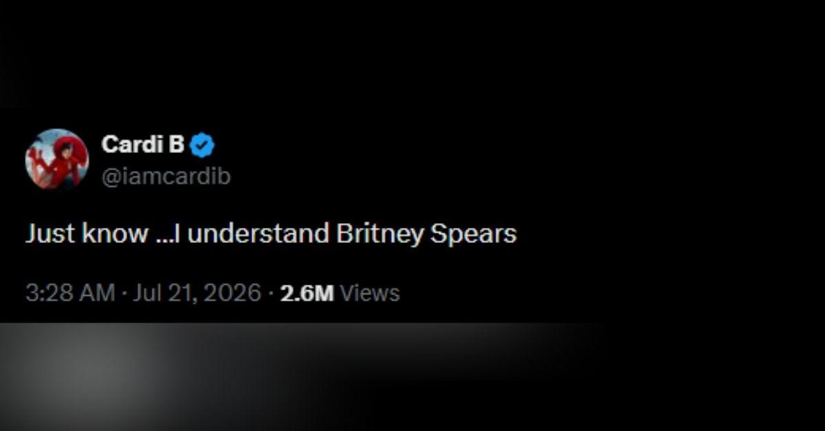 image of Cardi B's post comparing herself to Britney Spears quickly went viral and received more than 2.6 million views on X.