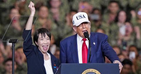 Photo of Donald Trump and Sanae Takaichi.