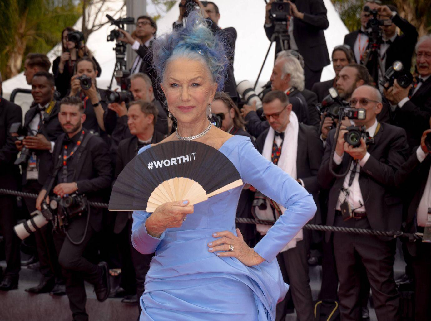 helen mirren wont eat drink before red carpet tight dress