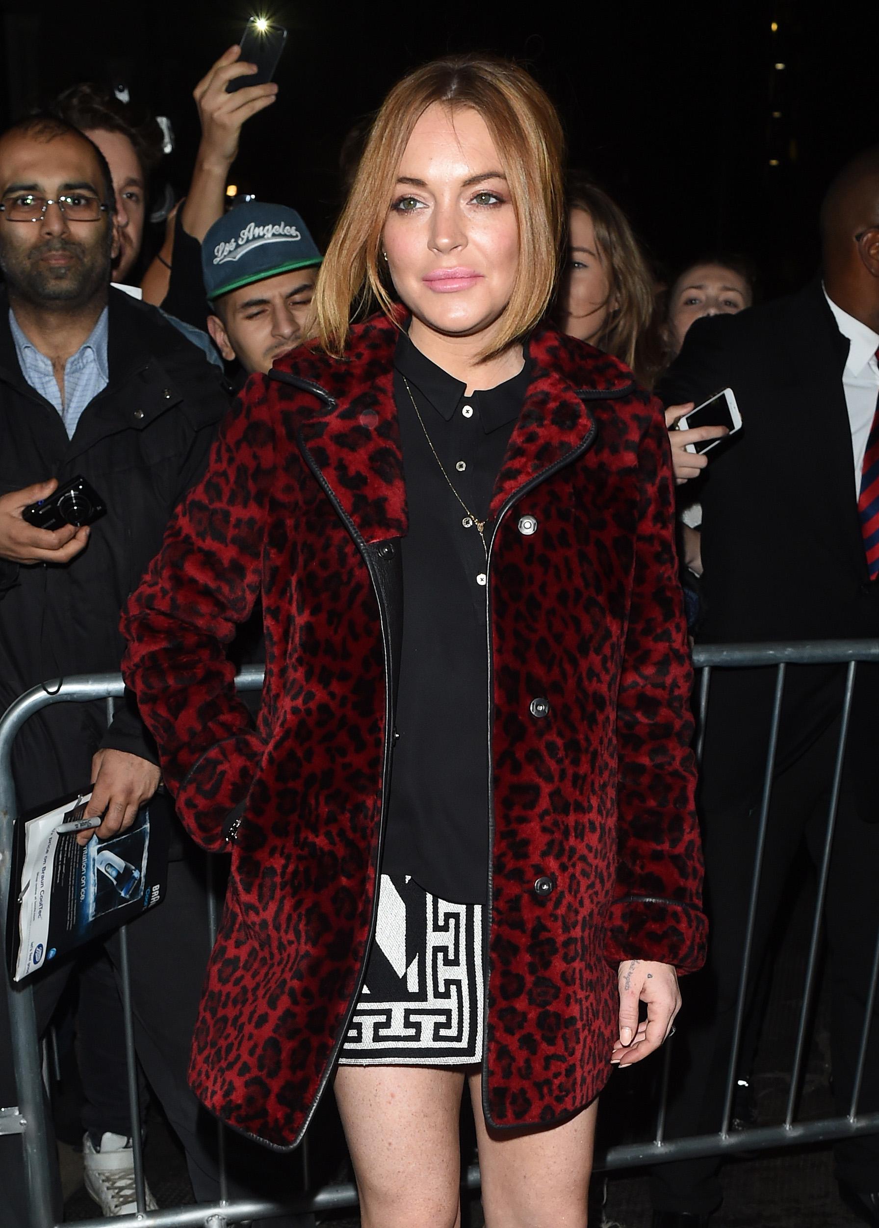 Lindsay Lohan seen leaving the Playhouse Theatre