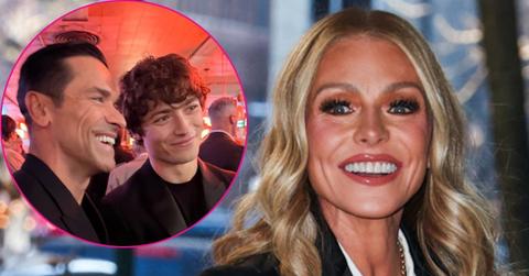 Composite photo of Mark Consuelos, Joaquin Consuelos and Kelly Ripa