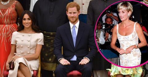 image of harry, meghan, Diana