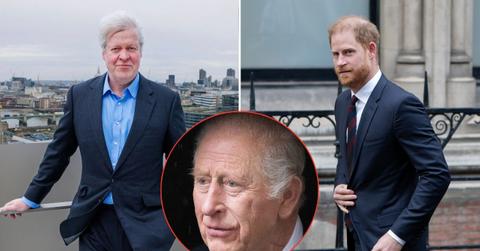 Split photo of King Charles, Charles Spencer and Prince Harry.