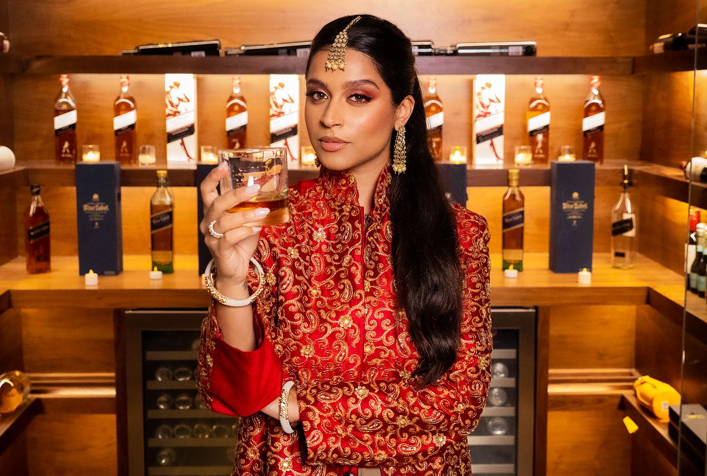 lilly singh celebrates diwali with a toast of johnnie walker blue label