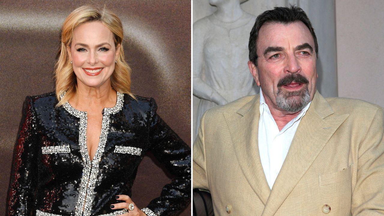 Split photo of Melora Hardin and Tom Selleck