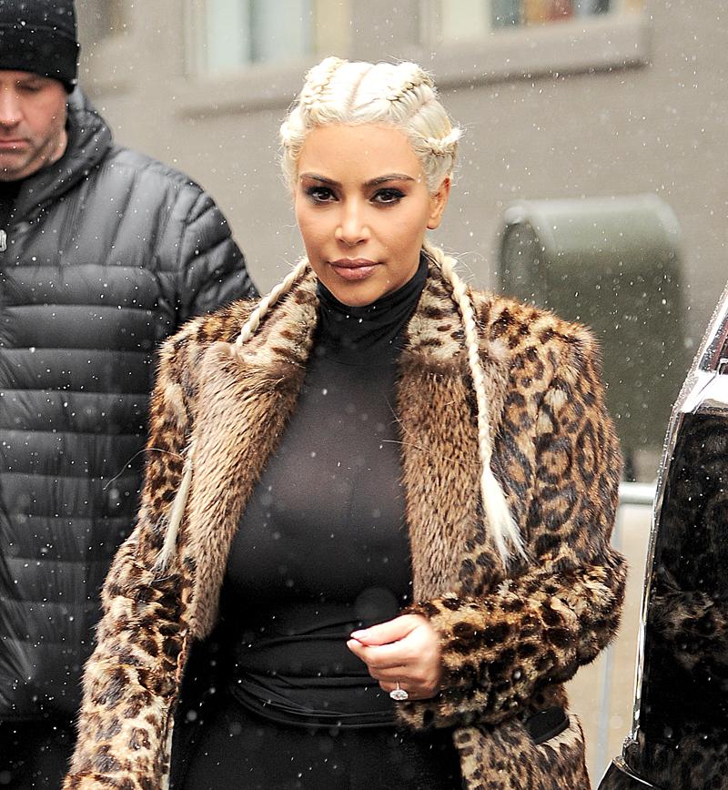 EXCLUSIVE: Kim Kardashian and North West step out in the snow in NYC