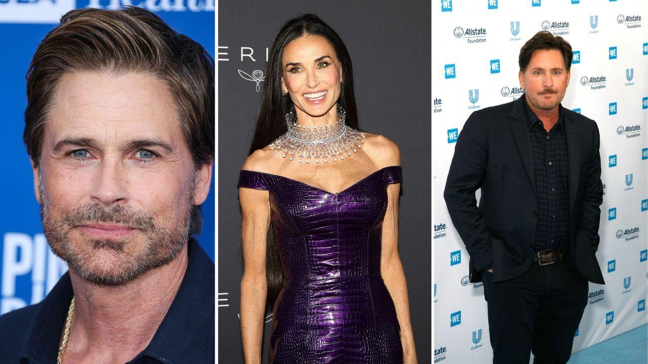 Split Images of Rob Lowe, Demi Moore, and Emilio Estevez