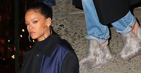 Rihanna furry slippers