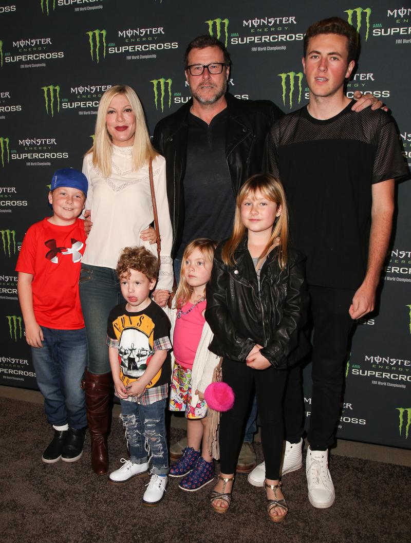 Tori Spelling, Dean McDermott and their kids attend Monster Energy Supercross in Anaheim