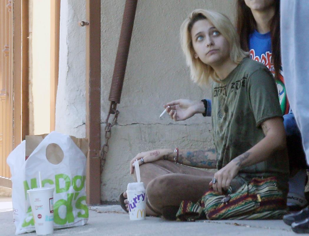 EXCLUSIVE: Paris Jackson eats McDonald&#8217;s and smokes cigarettes with her friends on her 19th birthday