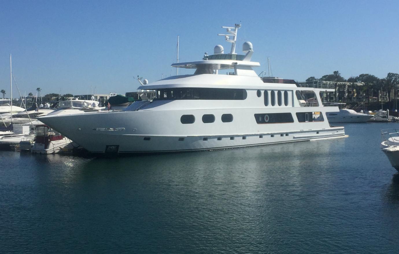 This is the boat that took new couple Selena Gomez and The Weeknd on a pre-Valentine’s Day jaunt through Marina Del Rey.